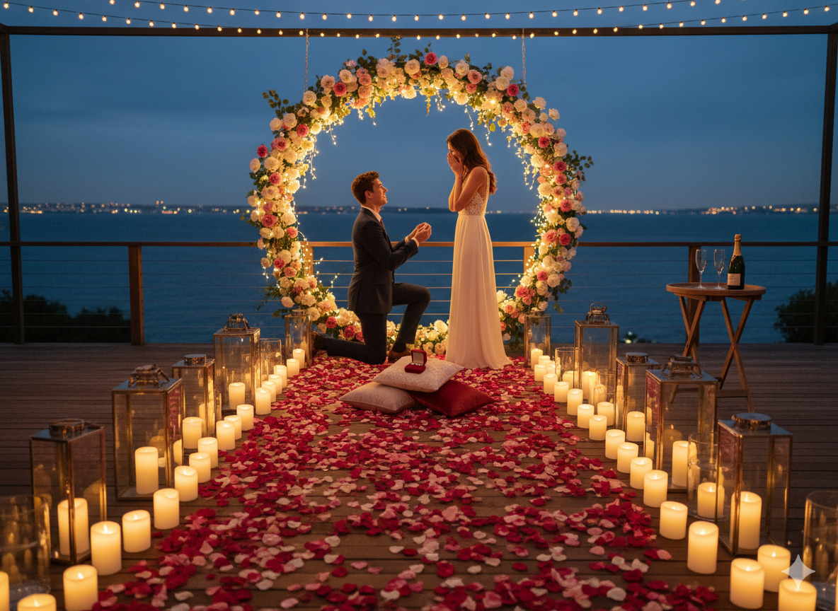 Romantic proposal event setup